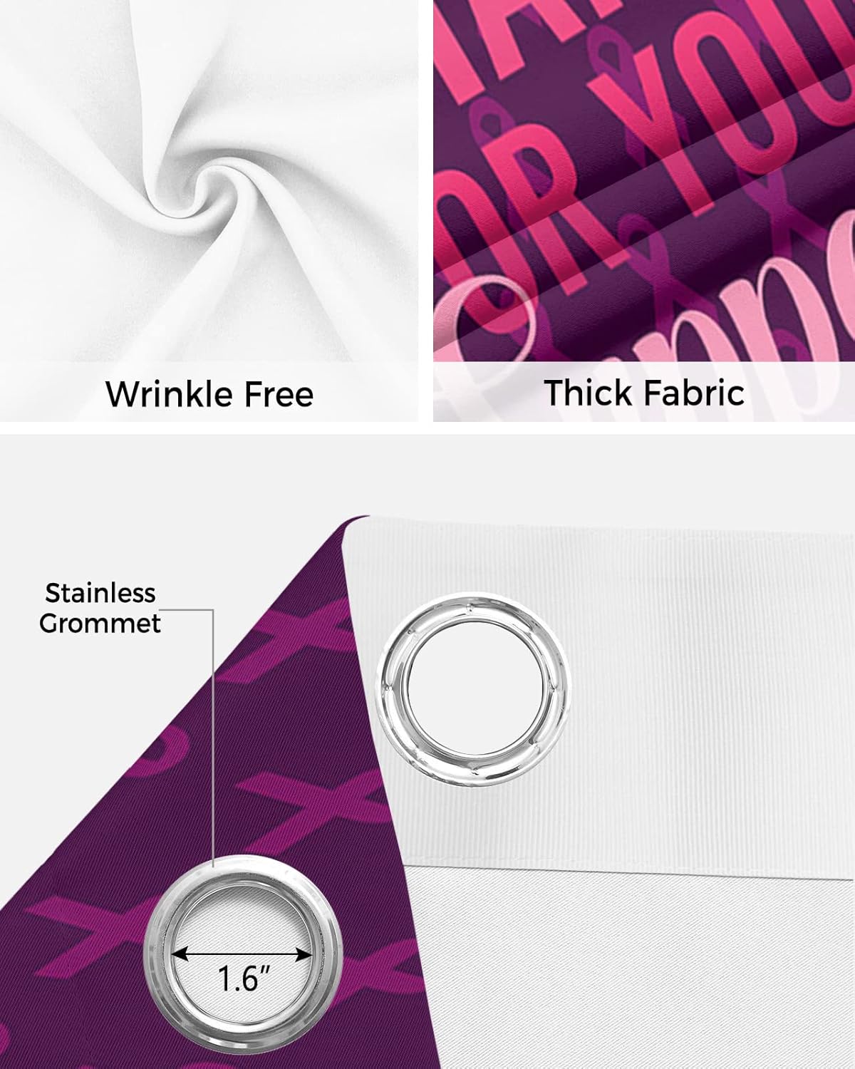 Thanks for Your Support Door Curtains - Blackout 78 Inch Panels