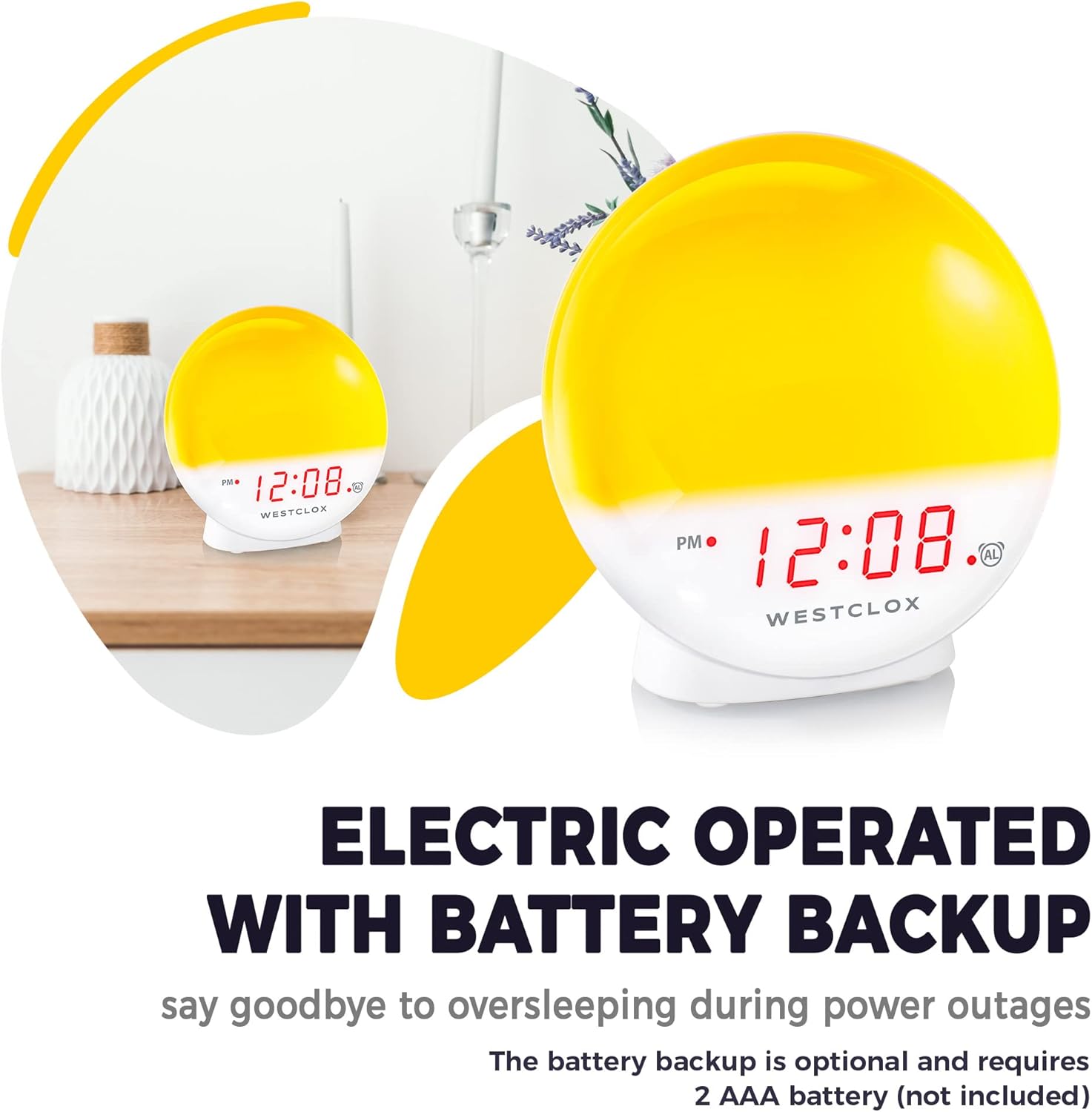 Westclox Sunrise Alarm Clock with Nightlight and Sunset Simulator