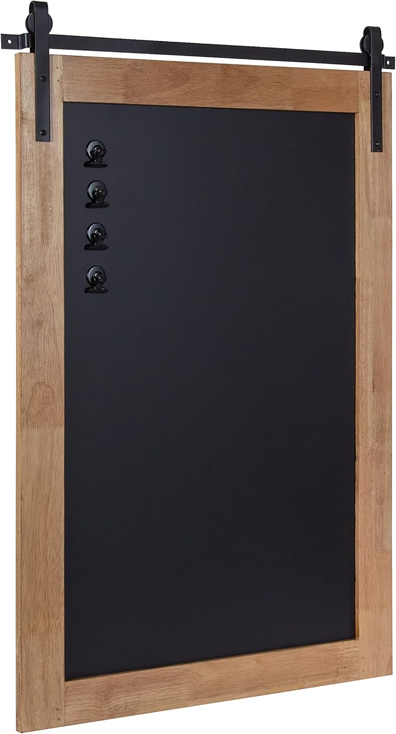 Kate and Laurel Samuels Wood Framed Chalkboard 24x36 Rustic Brown Magnetic