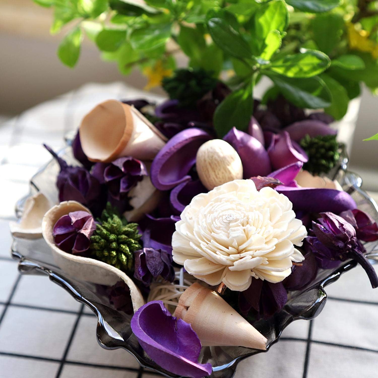 Qingbei Rina Lavender Scented Potpourri Bowl Filler Purple 98 Oz