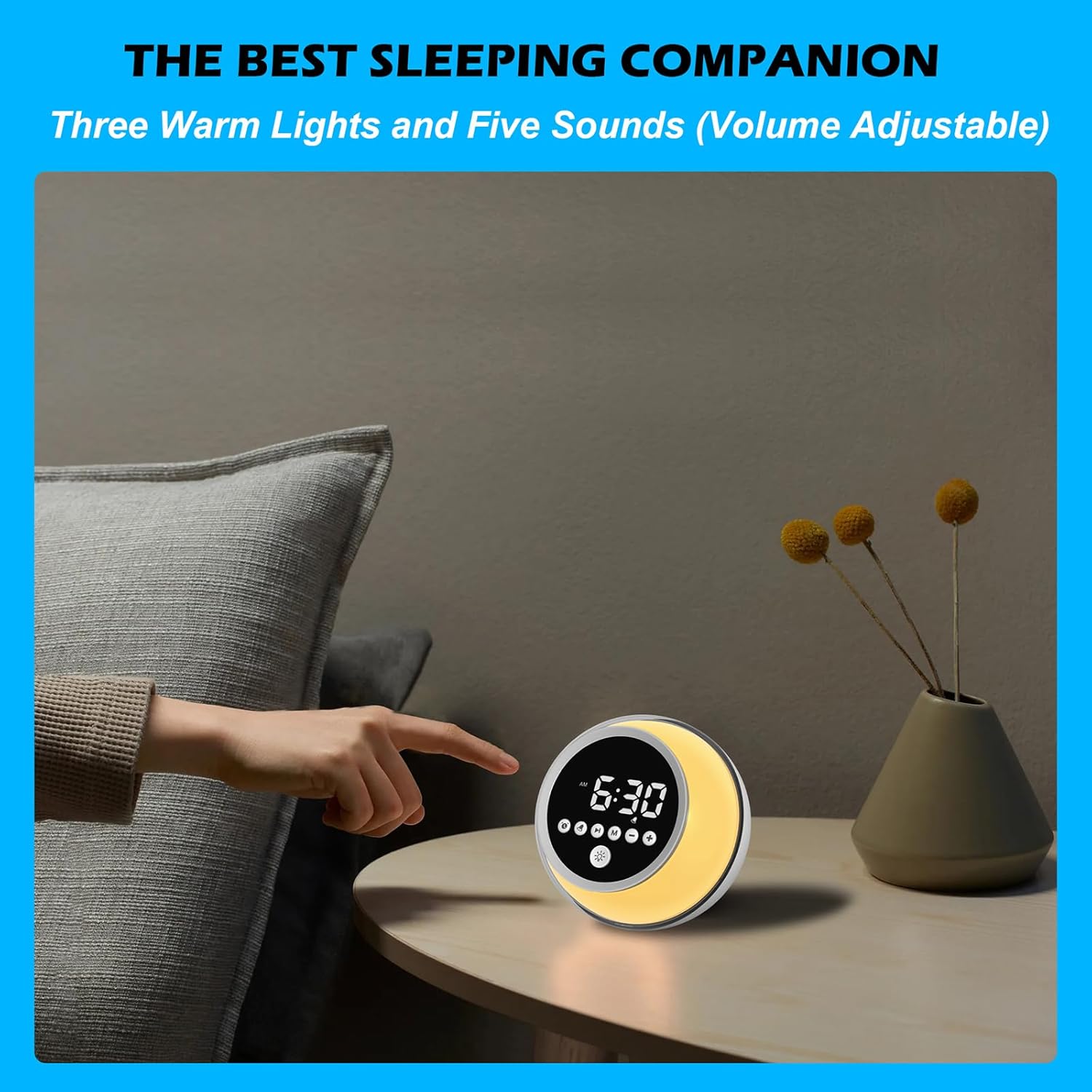 Dinvel Alarm Clock with Bluetooth Speaker and Night Light