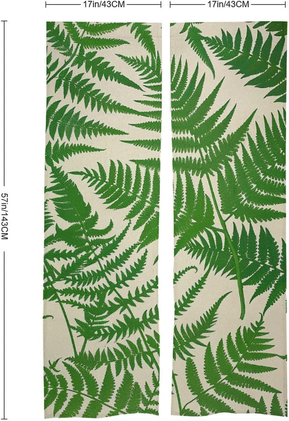 Fern Green Plant Door Curtain Panel 17x57 Inch