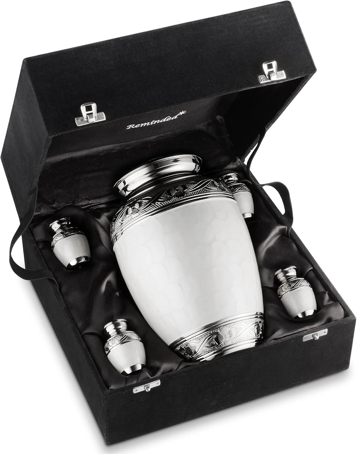 Reminded 5 Piece Decorative Cremation Urns Set - White