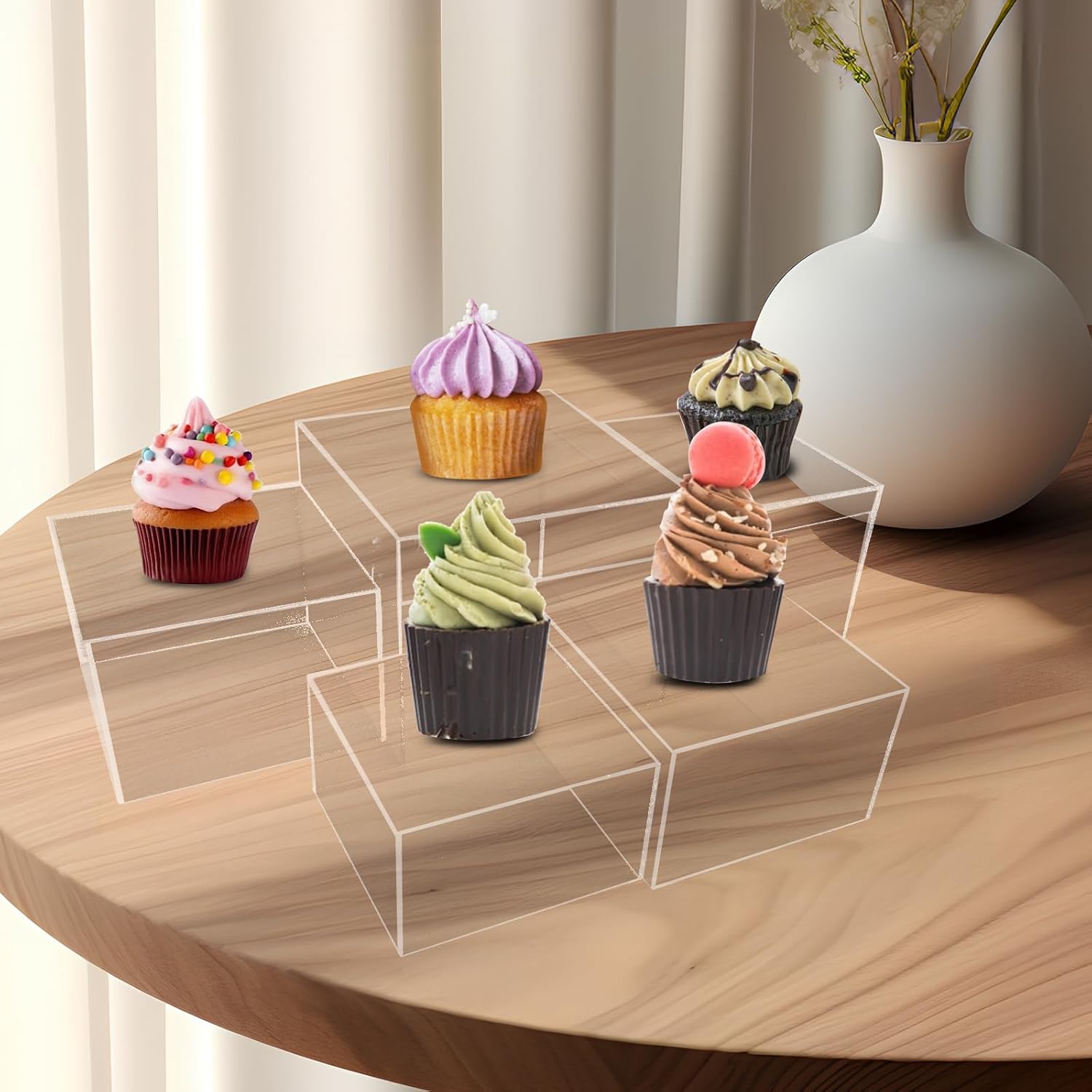 8 Pack Clear Acrylic Risers for Display