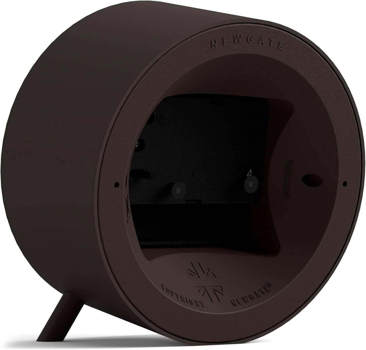 NEWGATE Fred Alarm Clock Modern Barrel Design Chocolate Brown