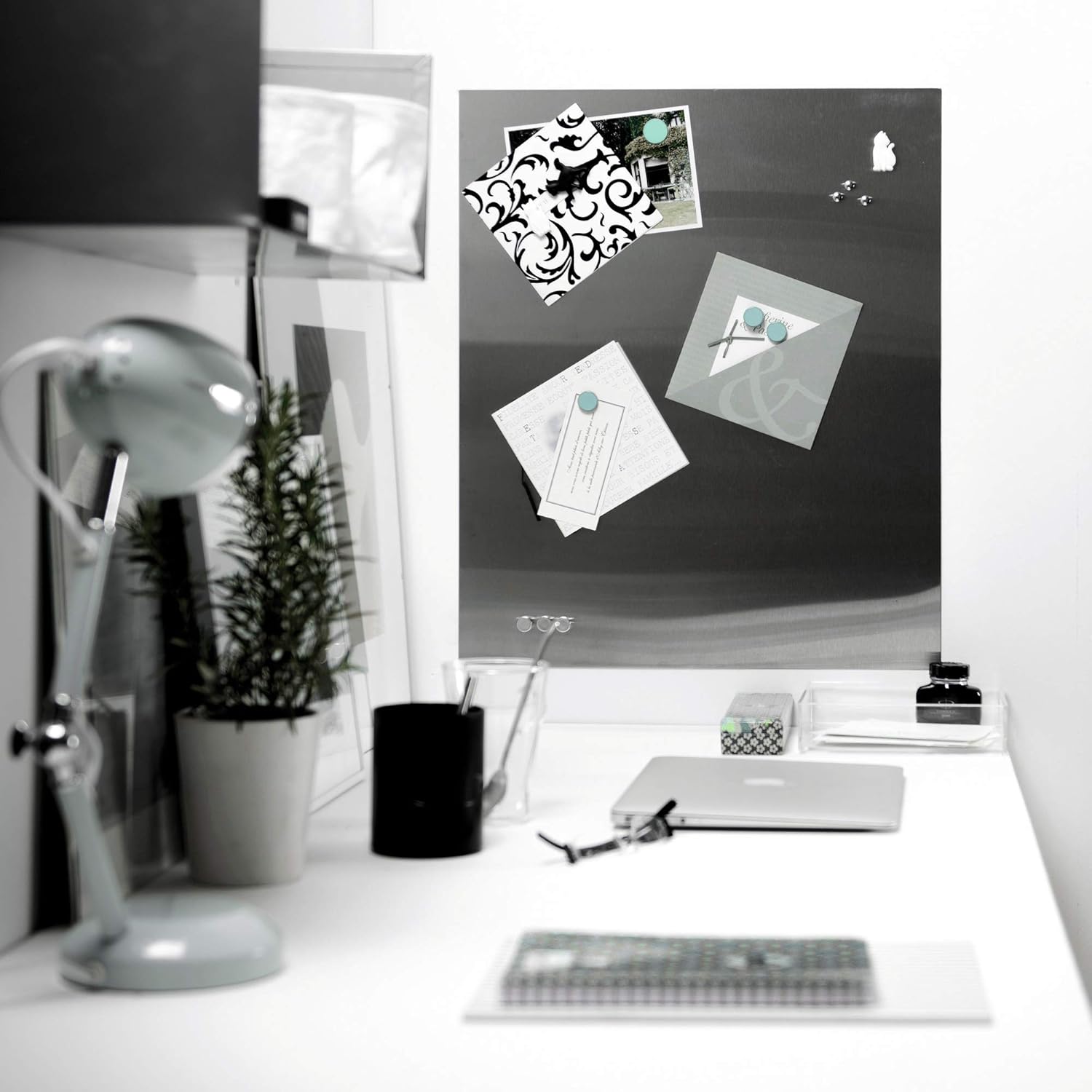 Small Magnetic Stainless Steel Memo Board Splashback 50x60cm Silver