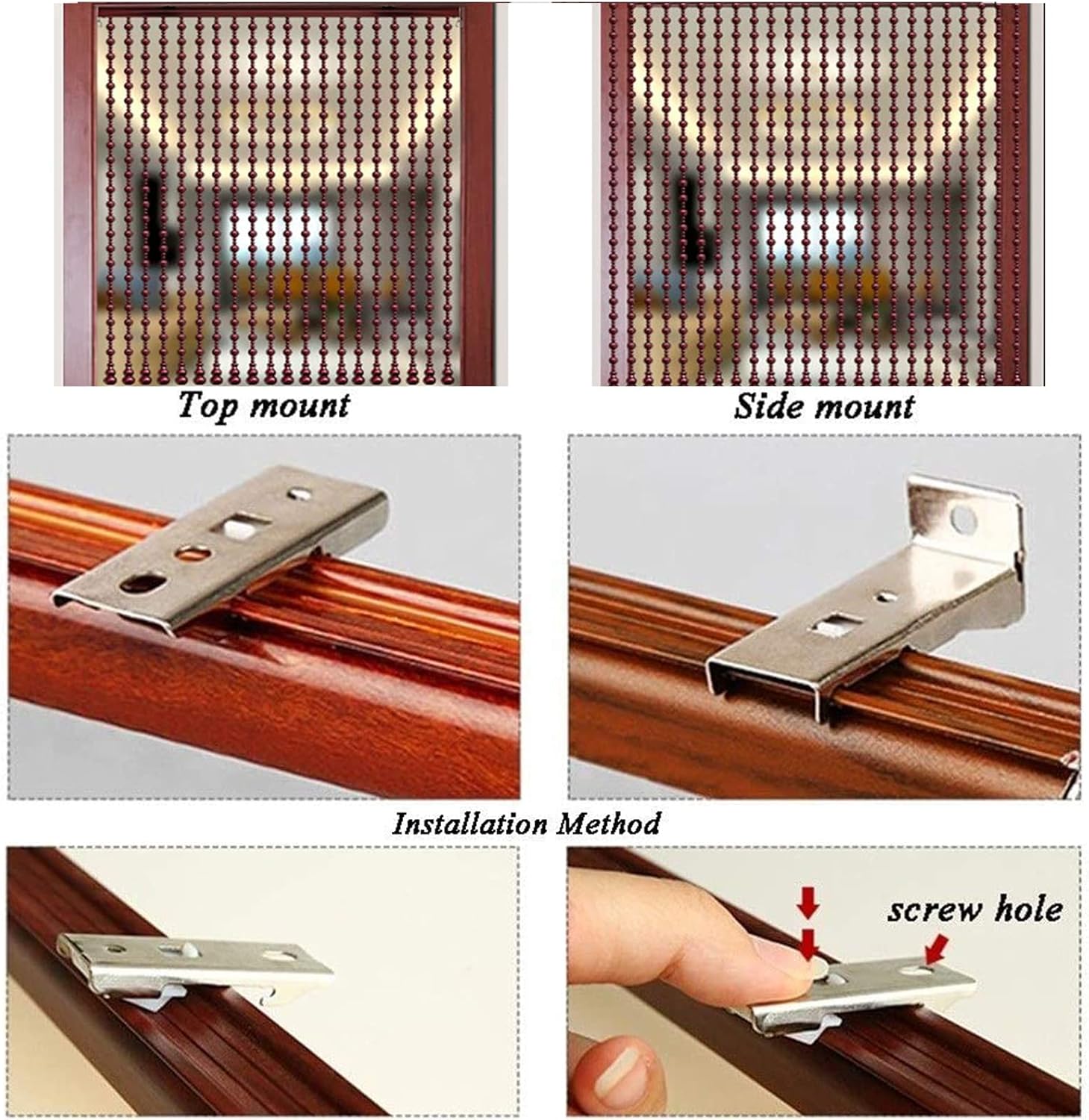Natural Bamboo Beaded Curtain for Doorways