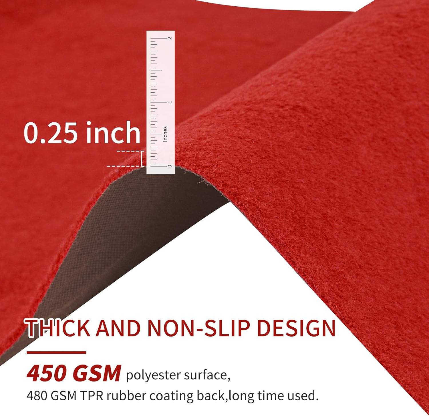 Luxury Red Carpet Runner 3x10 ft Non-Slip Rubber Backing