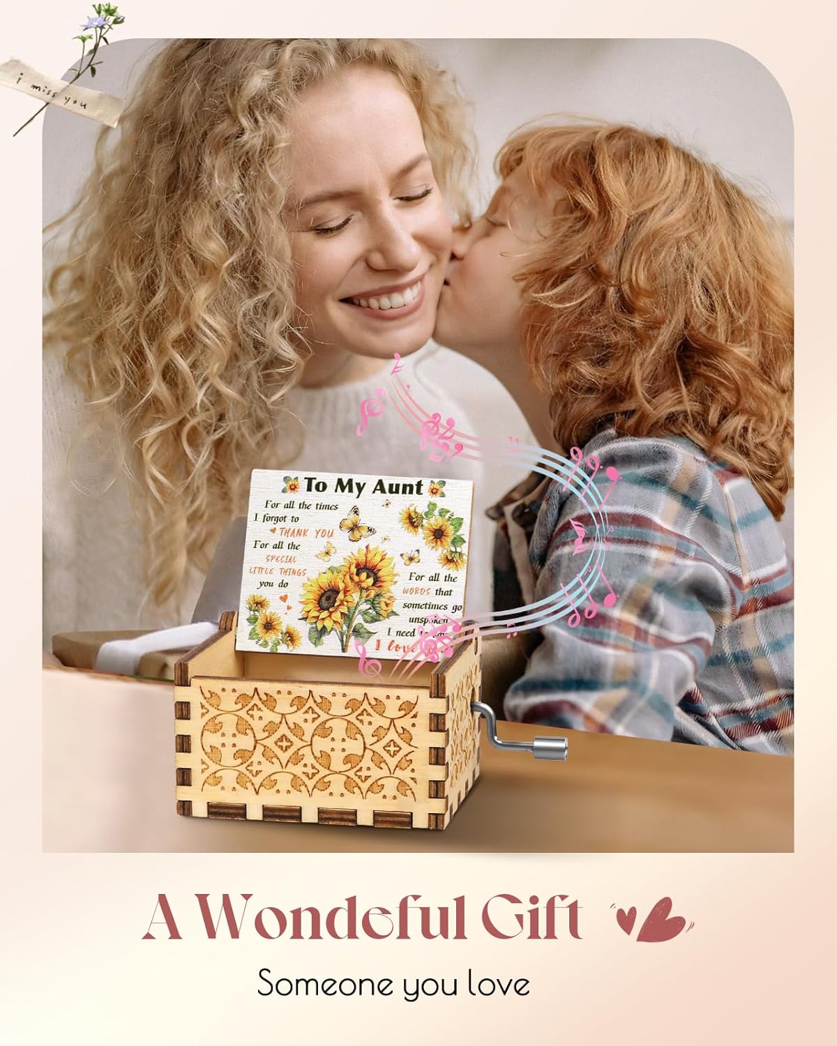 Swooflia Mothers Day Wooden Music Box for Mom