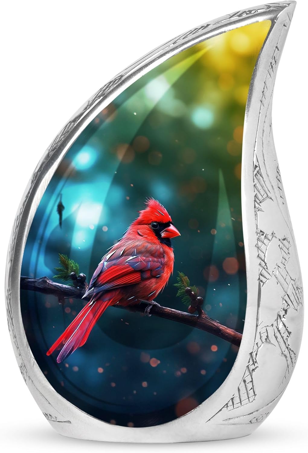 Red Cardinal Bird Cremation Urn for Human Ashes 10 Inch