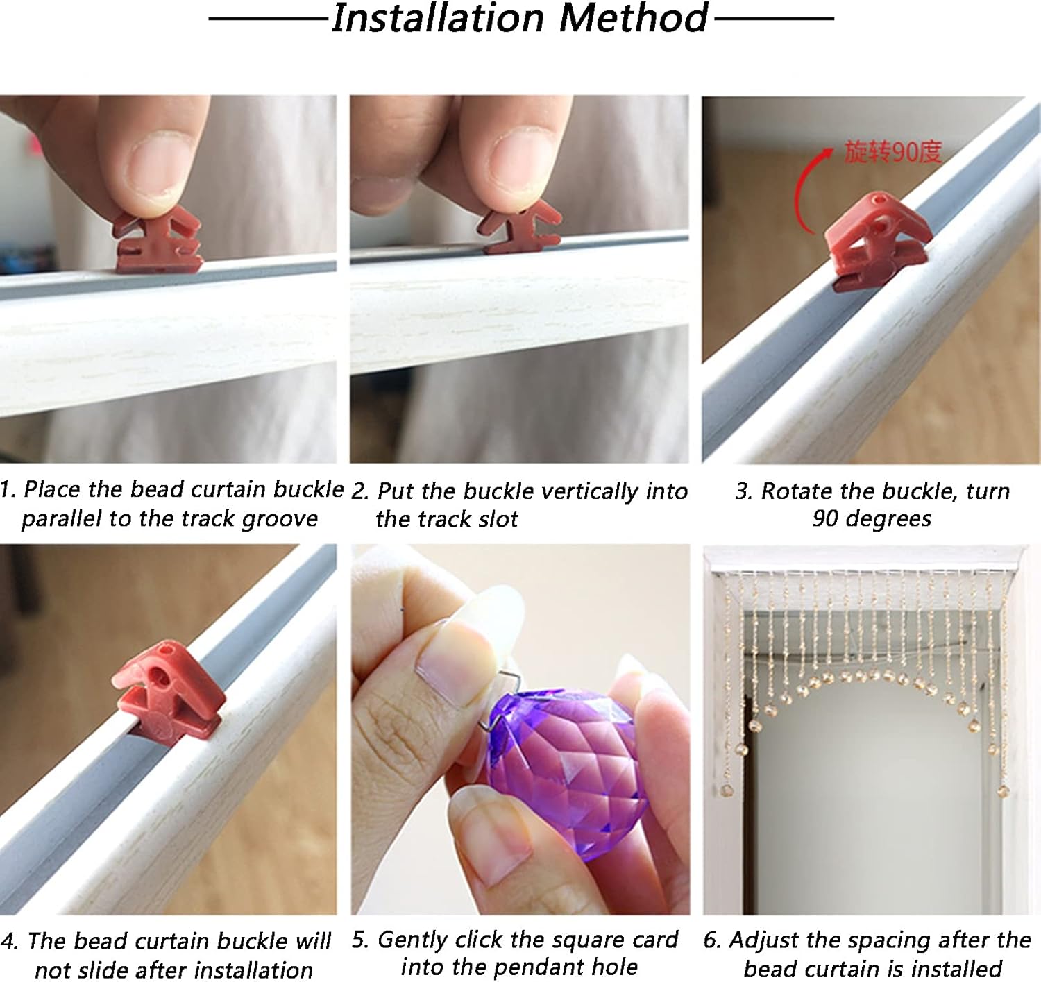 Beaded Partition Curtain Natural Wooden Beads Door Divider