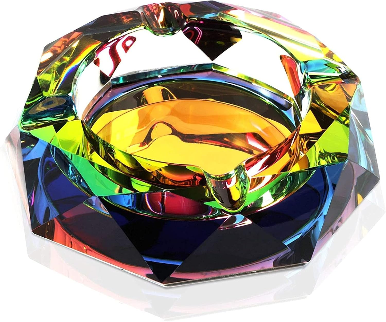 Okuna Outpost 5-Inch Rainbow Glass Ashtray