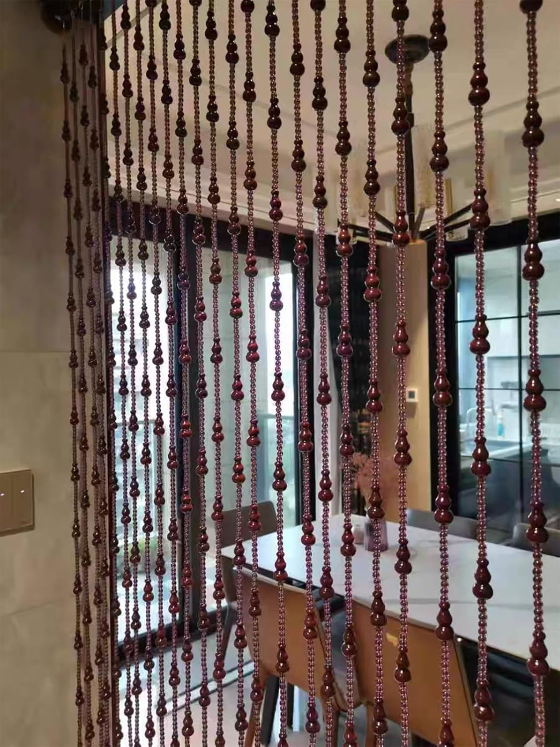 NEVKA Wooden Bead Curtain for Doorways and Room Dividers