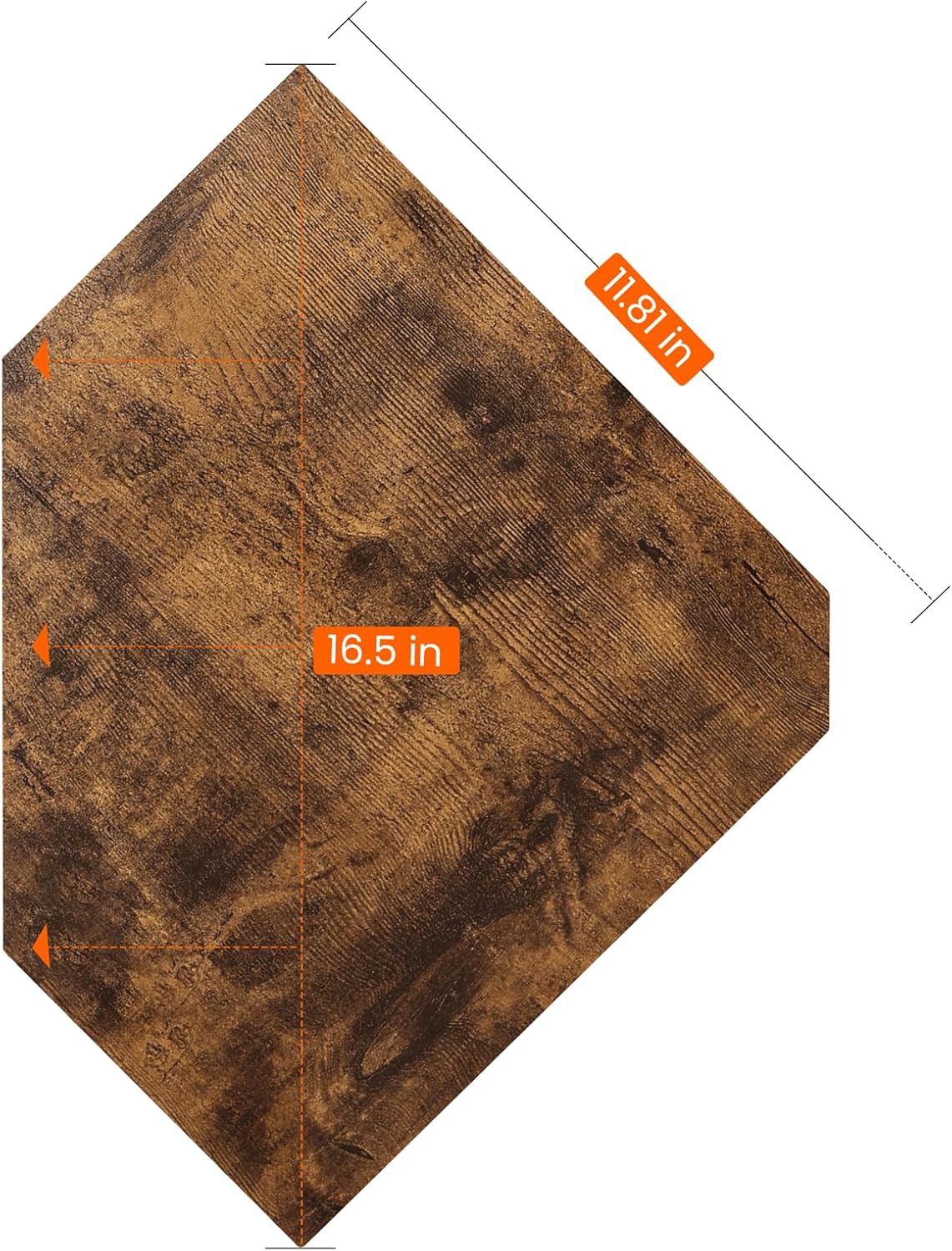 Homode Set of 4 Floating Corner Shelves Rustic Brown