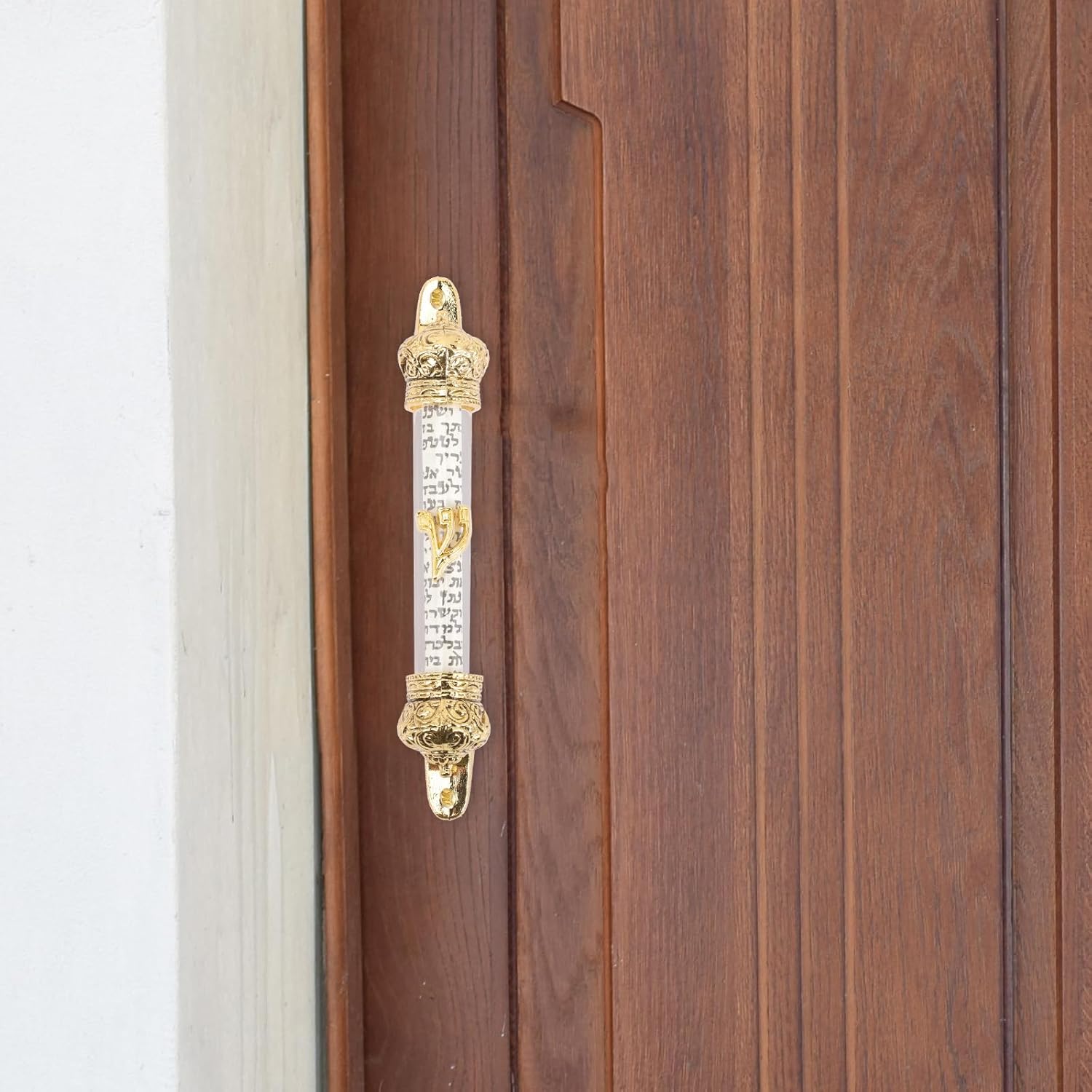 HOMSFOU Metal Mezuzah Scroll Door Blessing Ornament