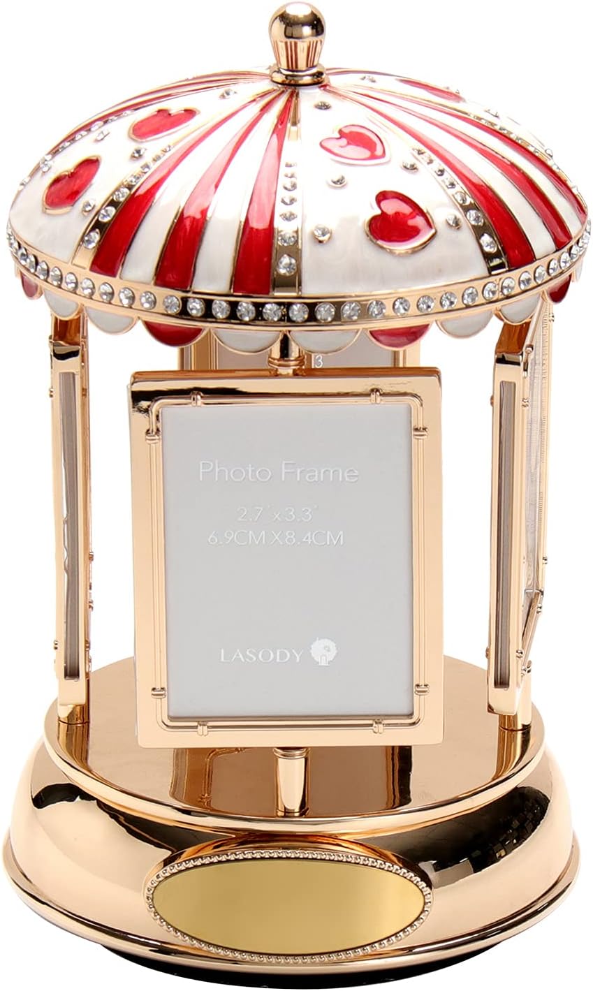 LASODY Musical Eight Rotating Picture Frame with Engraving