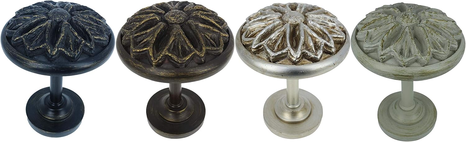 MERIVILLE 2-Piece Petal Medallion Holdbacks with Tassel Holder Bronze