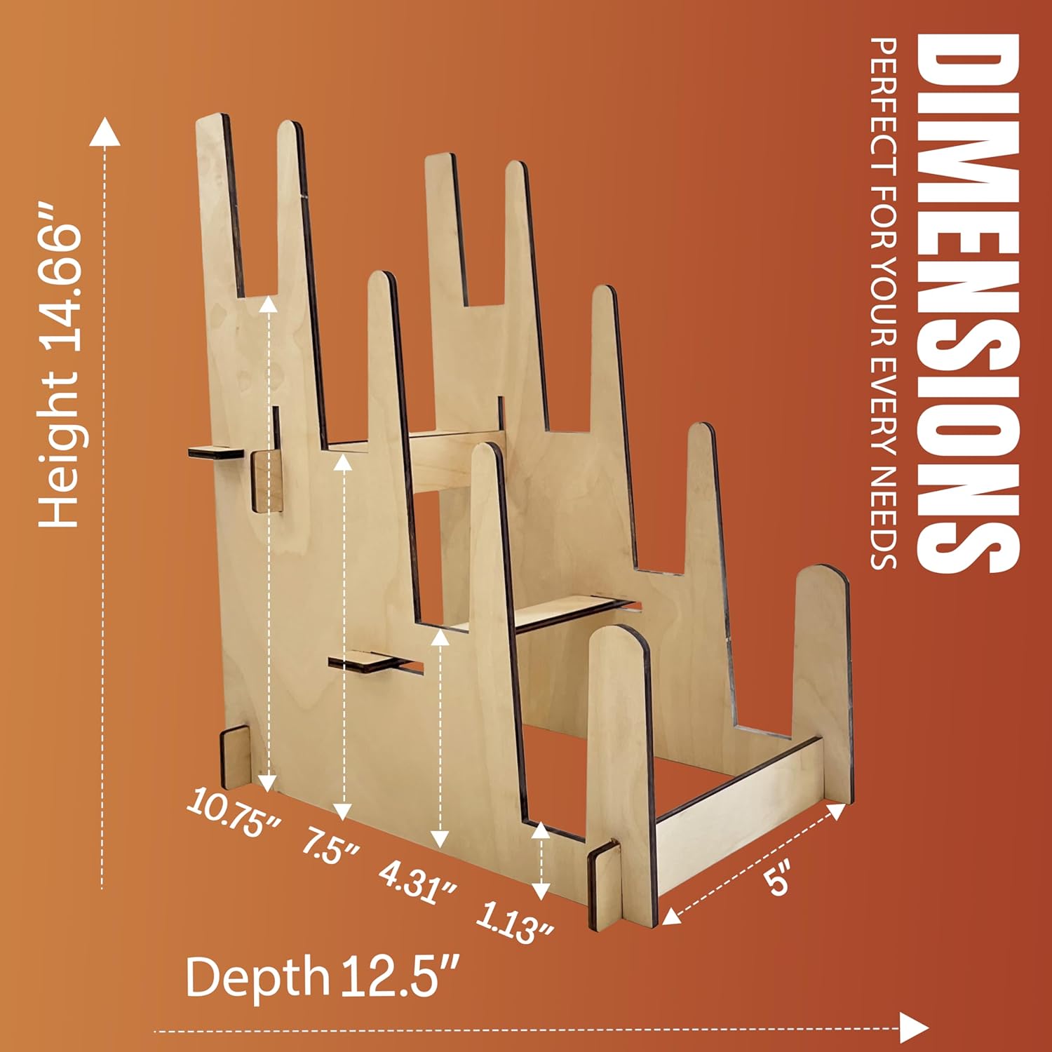 Wood Display Stand - 3-Tier Sturdy Stylish