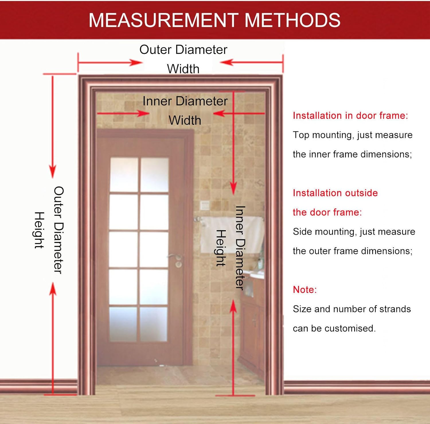 Jolan Bamboo Bead Curtain for Doors