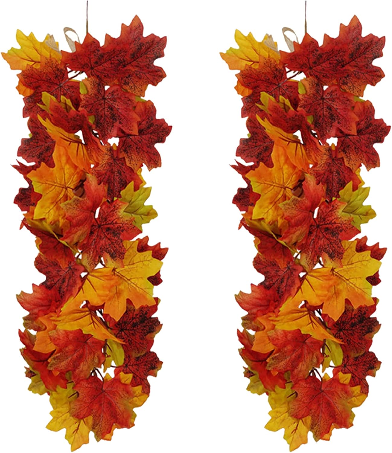 MSUIINT Fall Maple Leaf Swag Garland Wall Decor 2Pcs