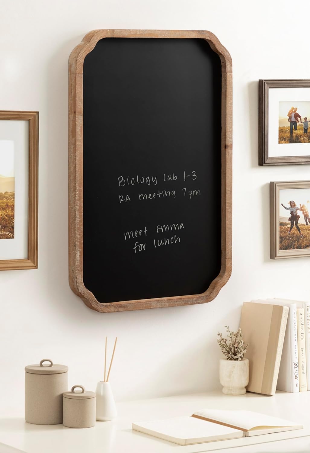 Kate and Laurel Marston Magnetic Chalkboard 20x30 Rustic Brown