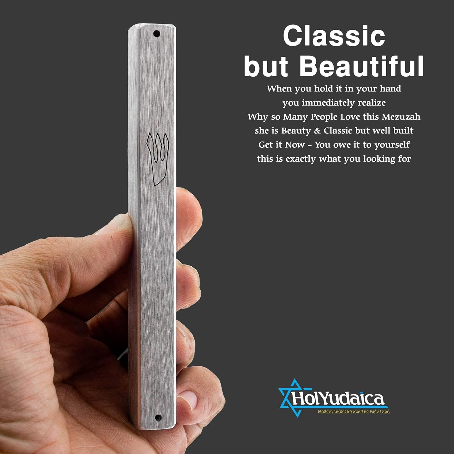 3-Pack Classic Aluminum Mezuzah Case with Nail