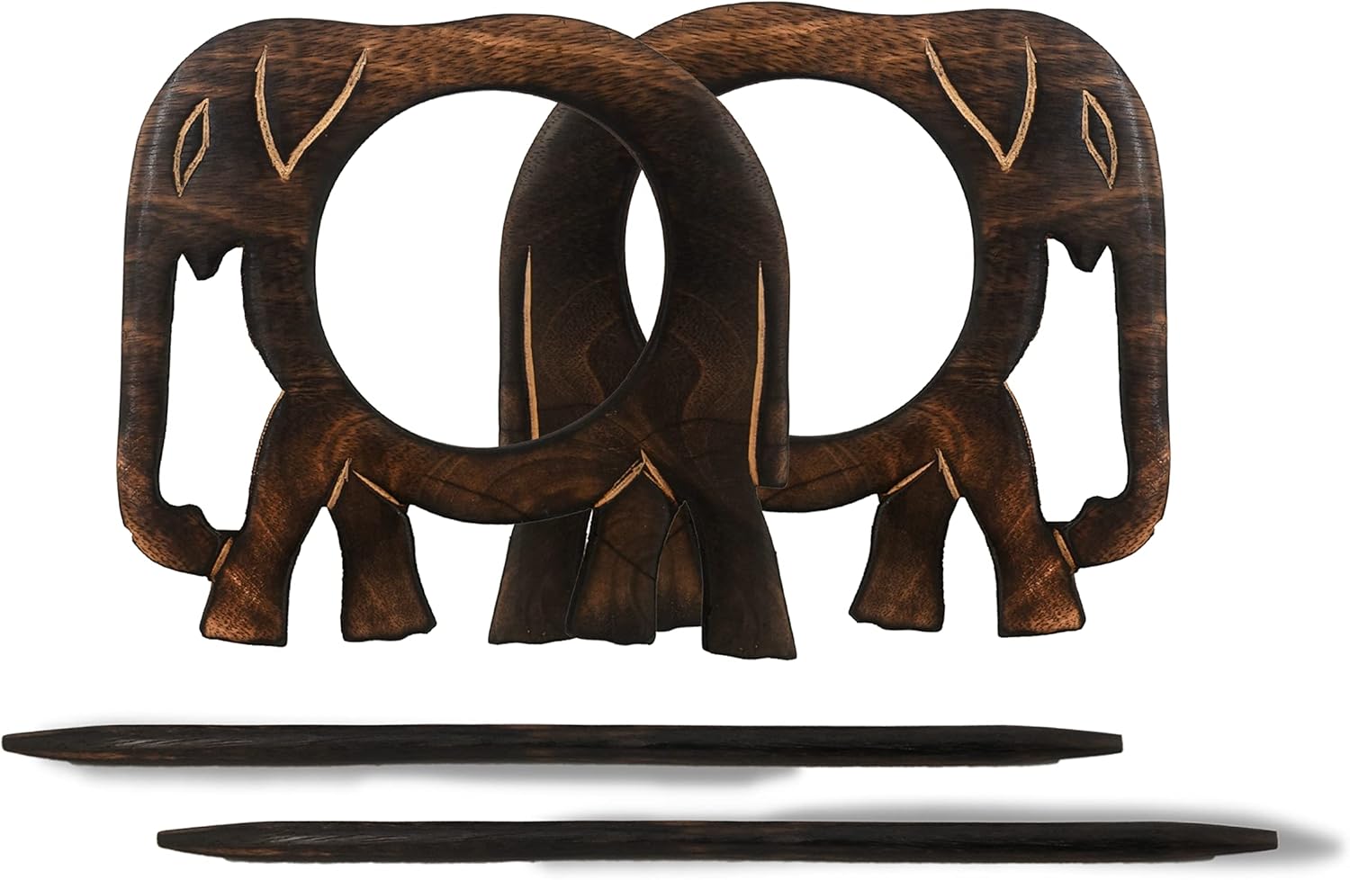 RII Handmade Wooden Curtain Tiebacks Set of 2