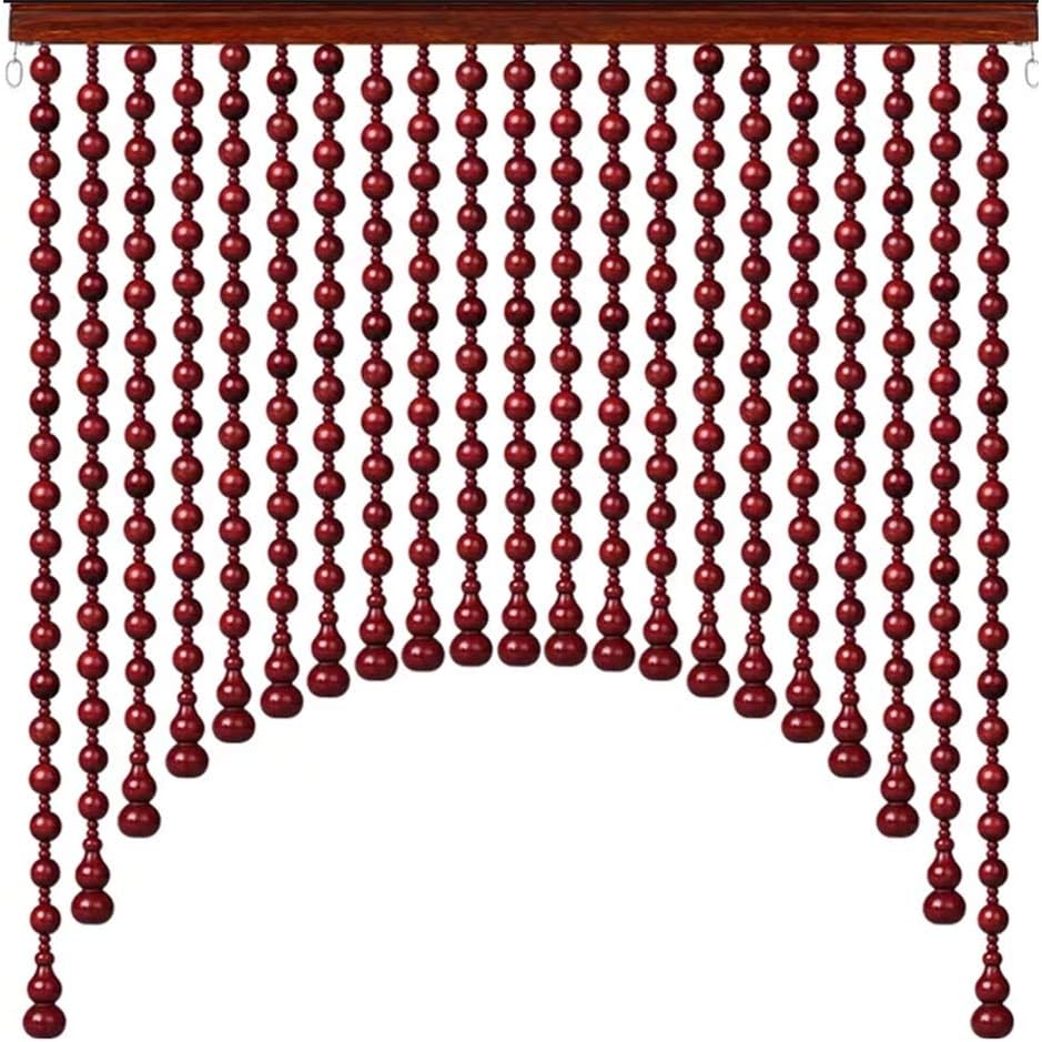 Etlegor Red Dense Beaded Curtain Panel for Doors