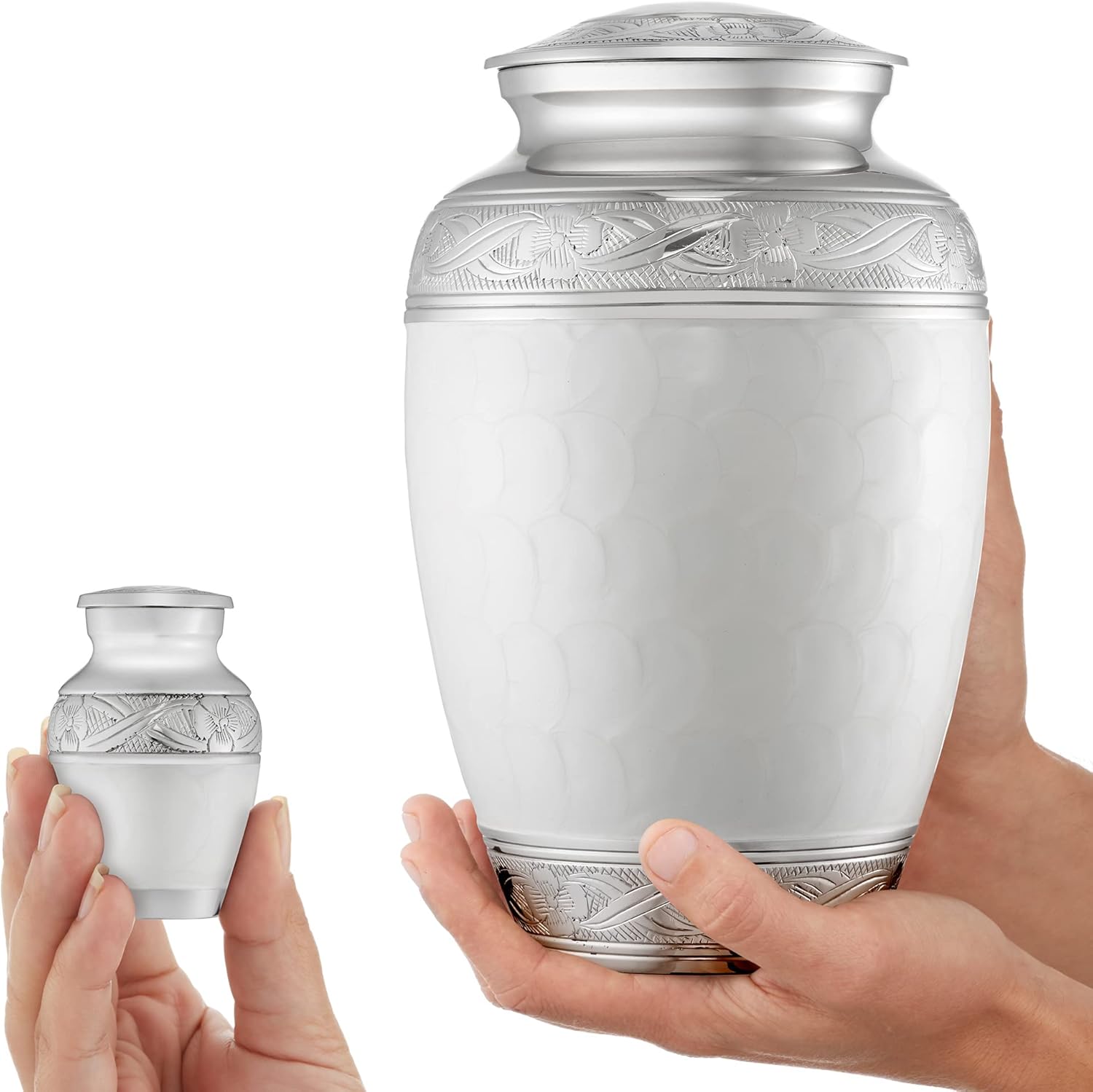 Reminded 5 Piece Decorative Cremation Urns Set - White