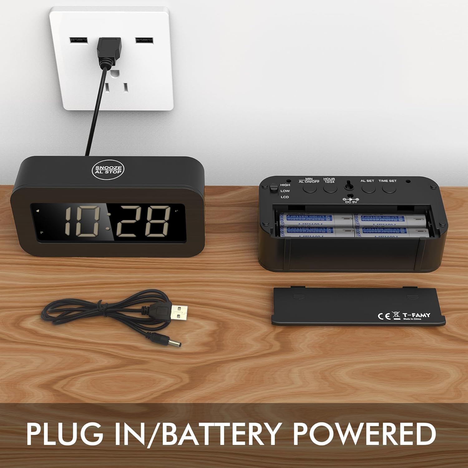 T-FAMY Digital Alarm Clock with LED LCD Display
