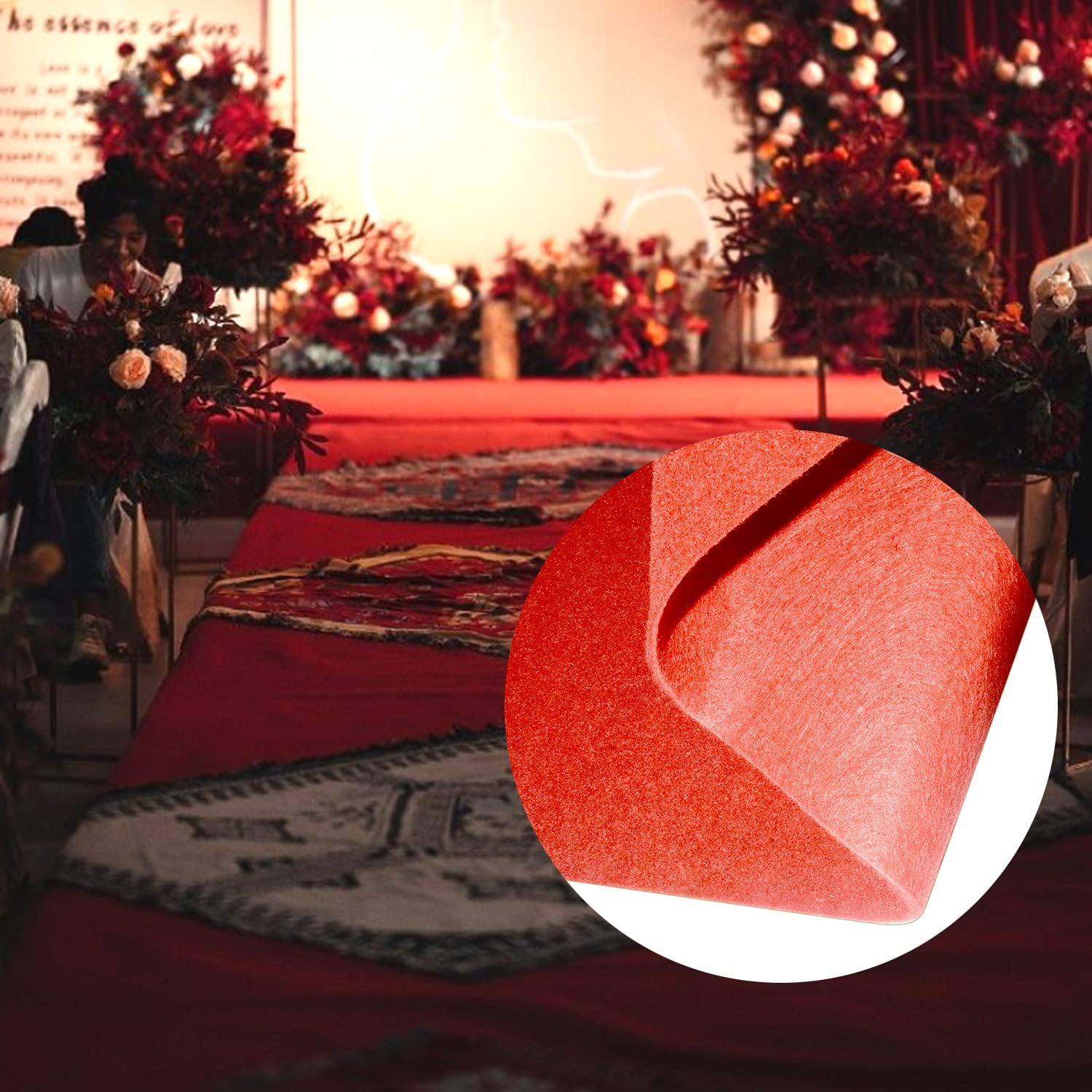 Lesolar Red Carpet Runner 33x33FT Wedding Rug Roll