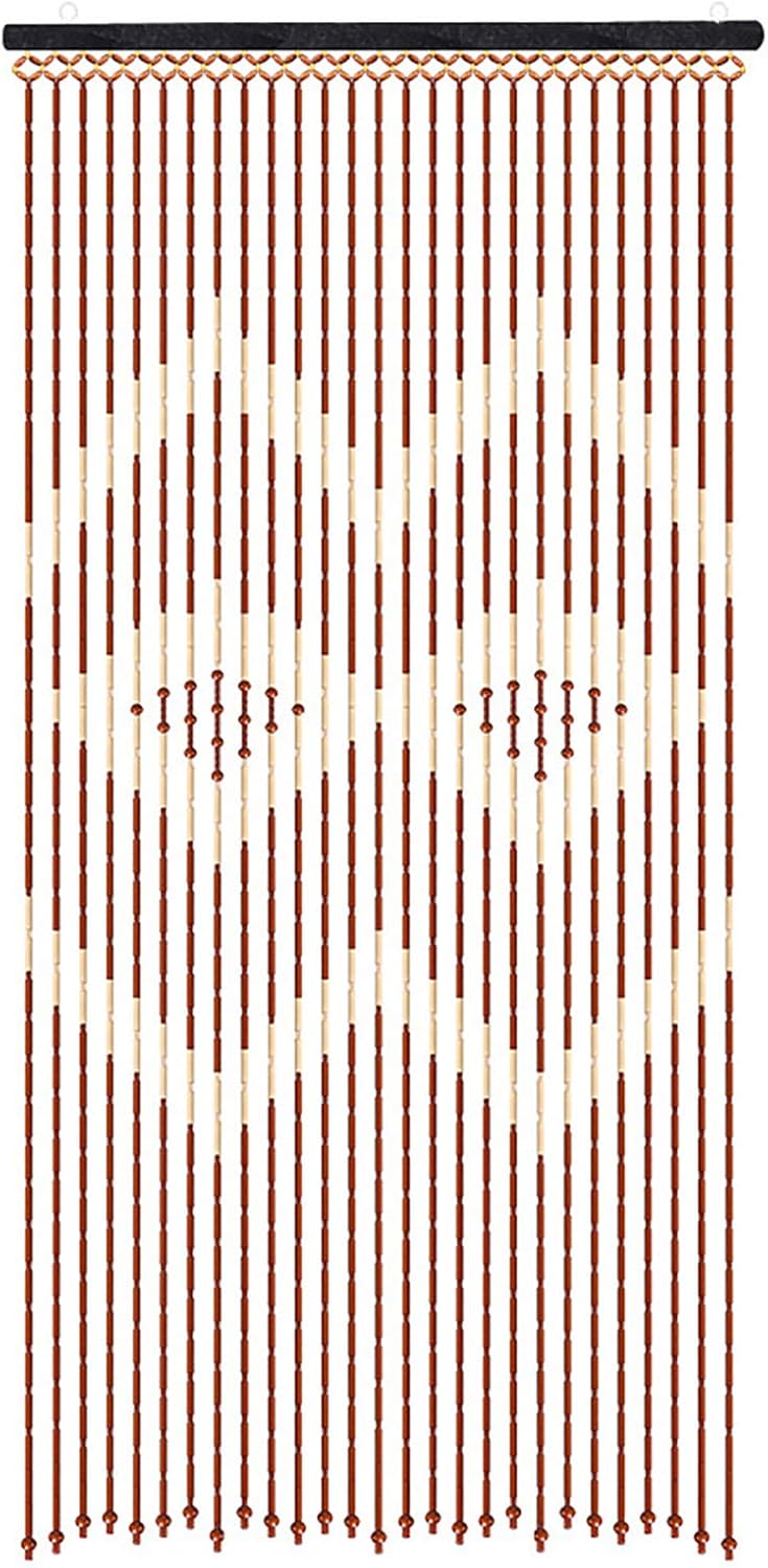CNCEST Wooden Bead Curtain Panel 27 Lines