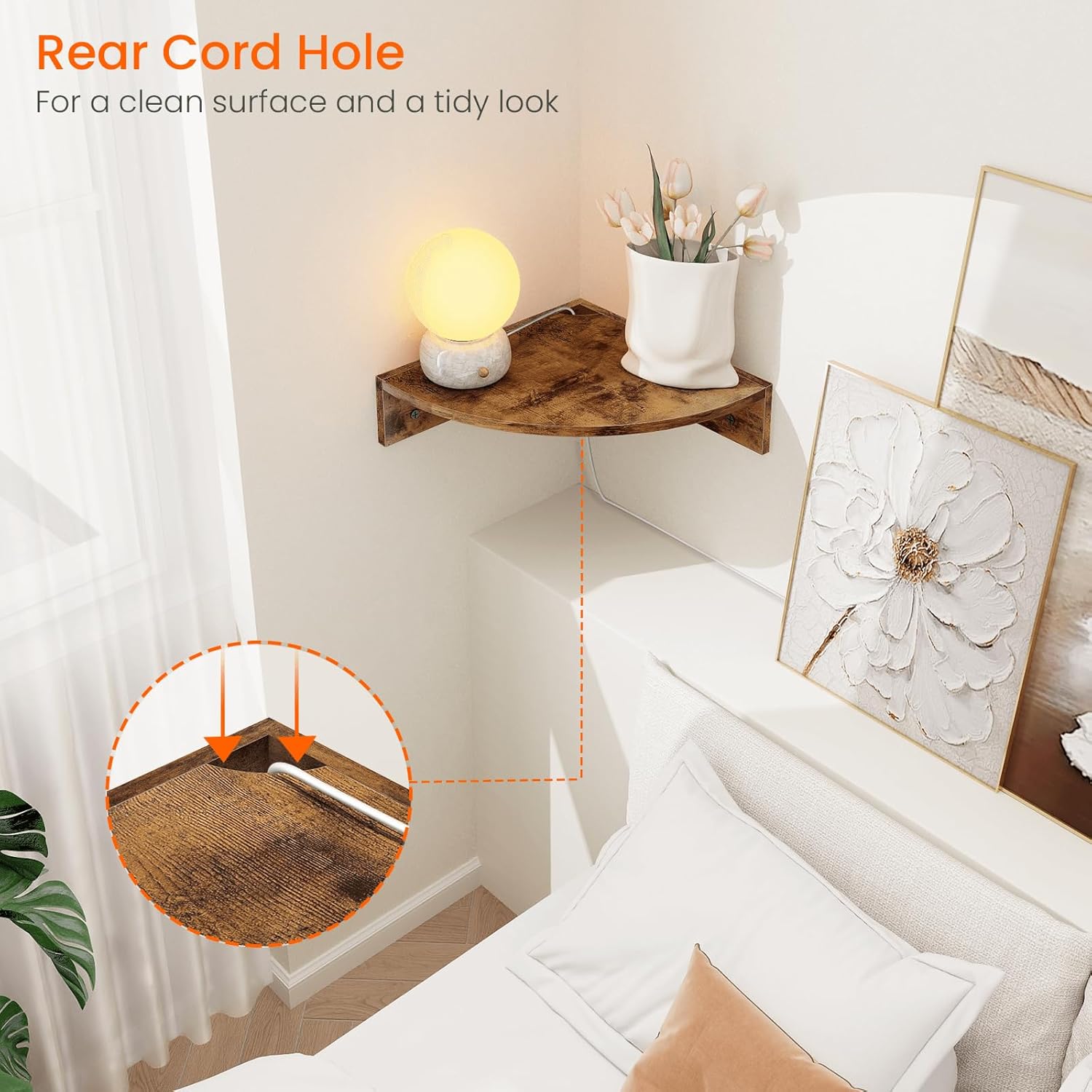 Homode 3 Tier Corner Shelf Wall Mount Set