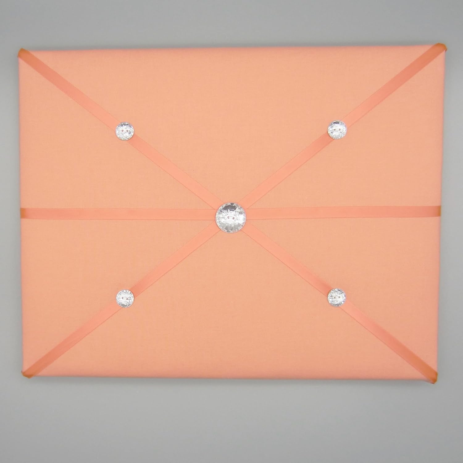 11x14 French Memory Board with Creamsicle Orange Peach Bow