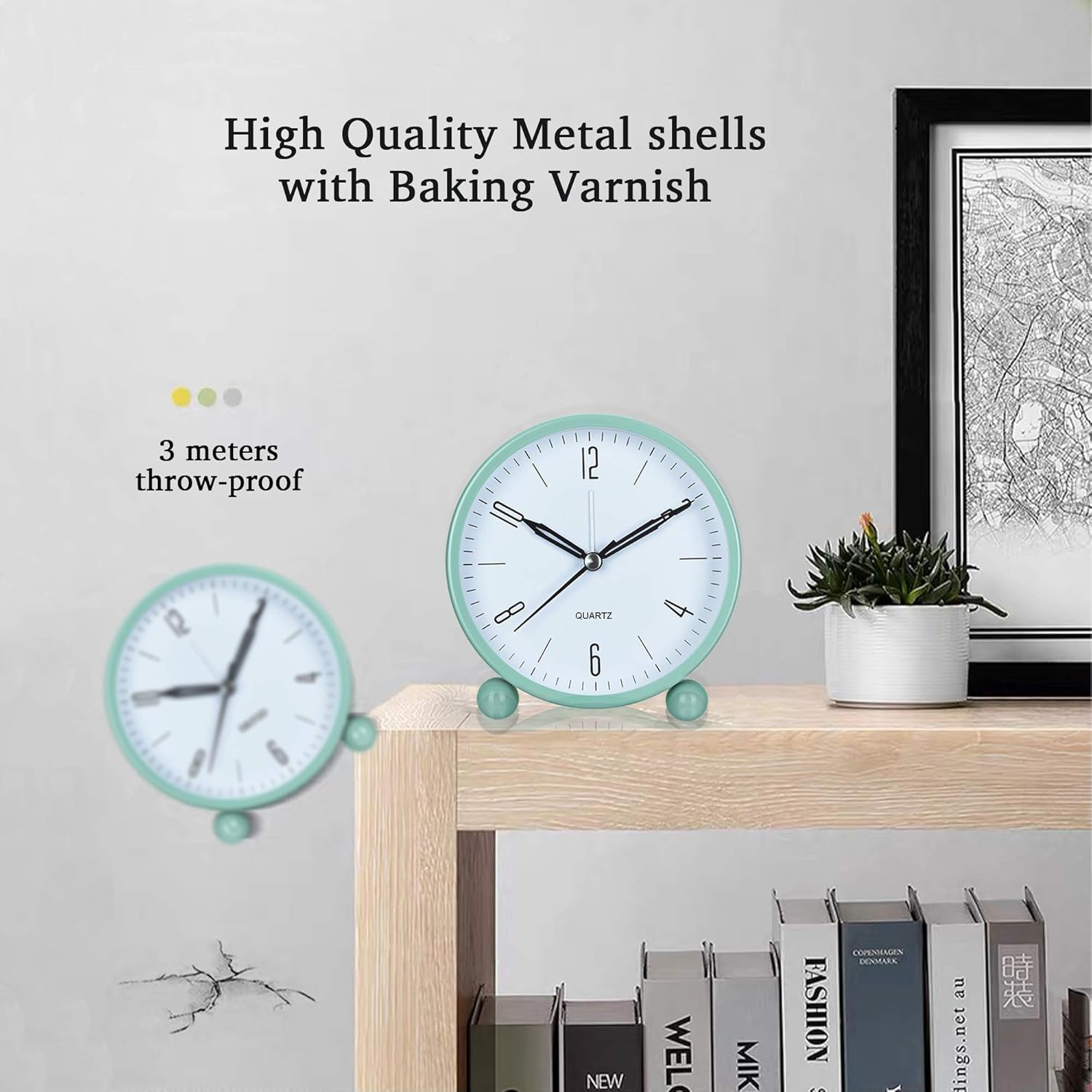 OUTWIT Analog Alarm Clock with Silent Quartz Movement
