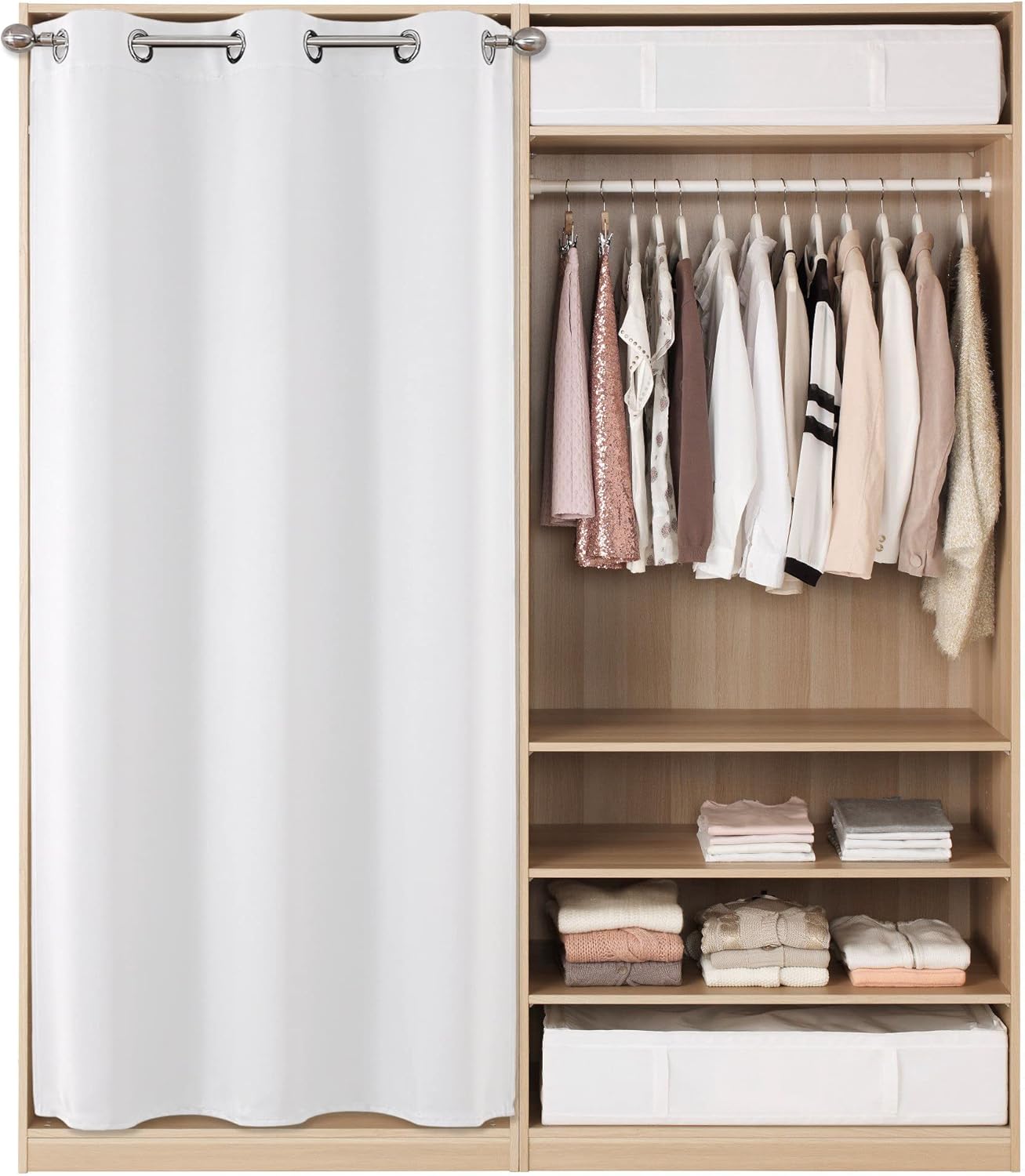 Joydeco Blackout Door Curtain 78 Inches Greyish White