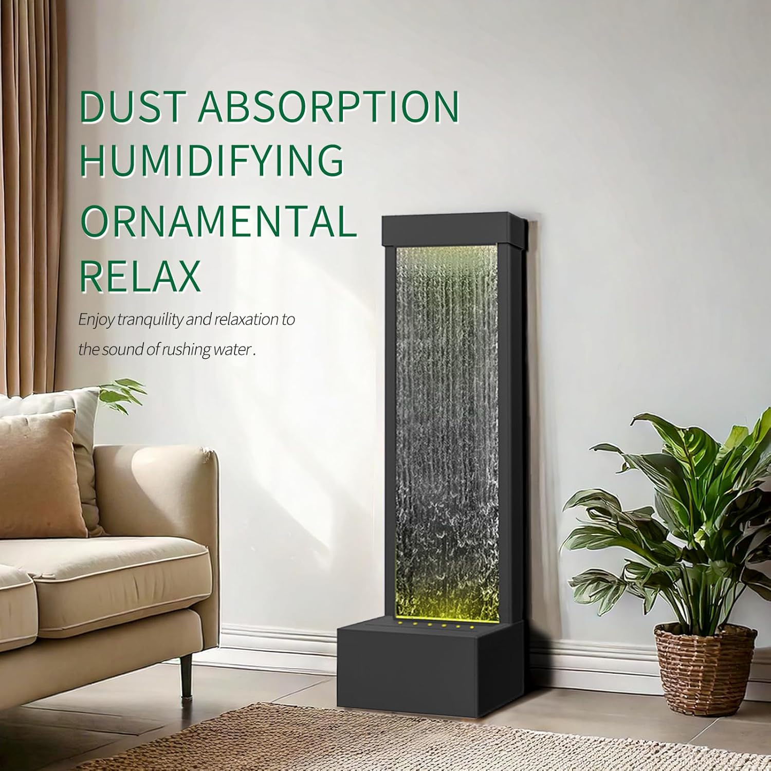 Longrun 48 Indoor Waterfall Fountain with LED Lights