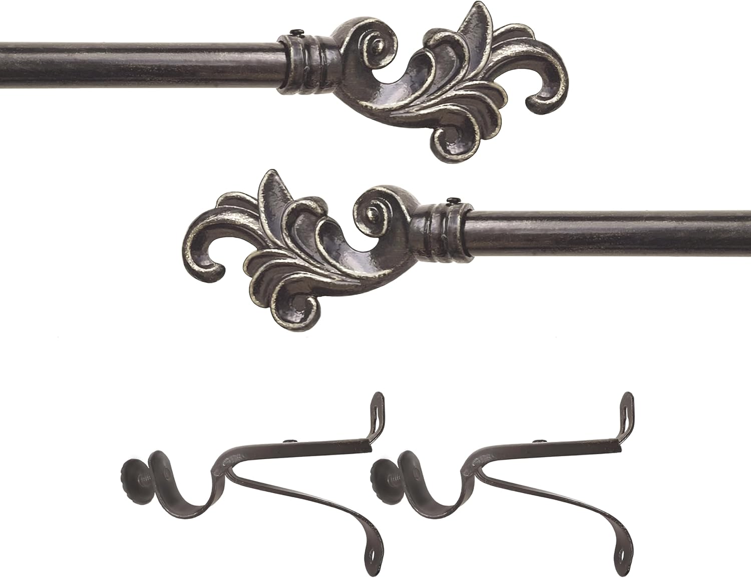 ACHIM Metallo Regal Black Decorative Rod 28-48 Inch