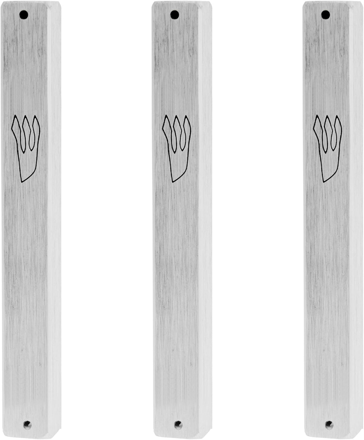 3-Pack Classic Aluminum Mezuzah Case with Nail