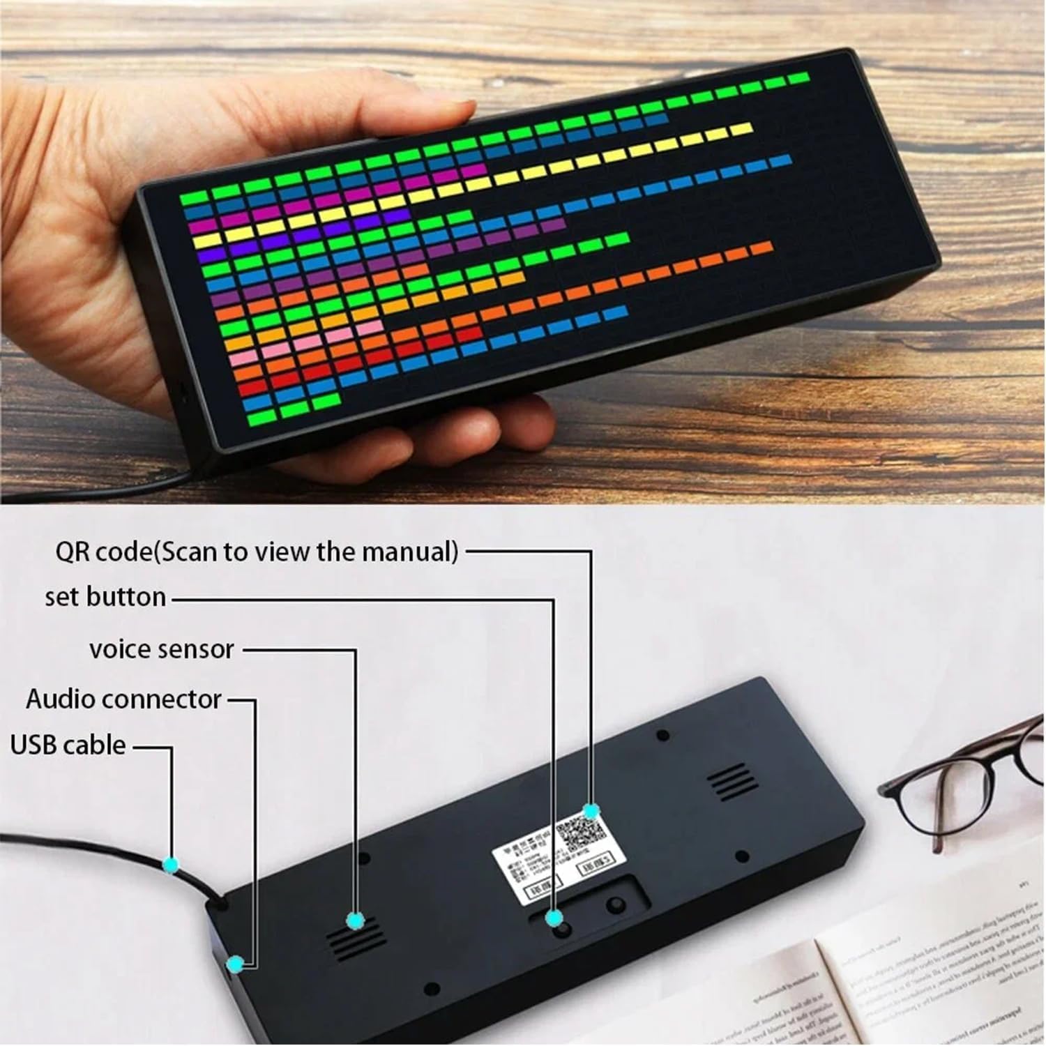 Drphiru RGB Audio Visualizer Alarm Clock