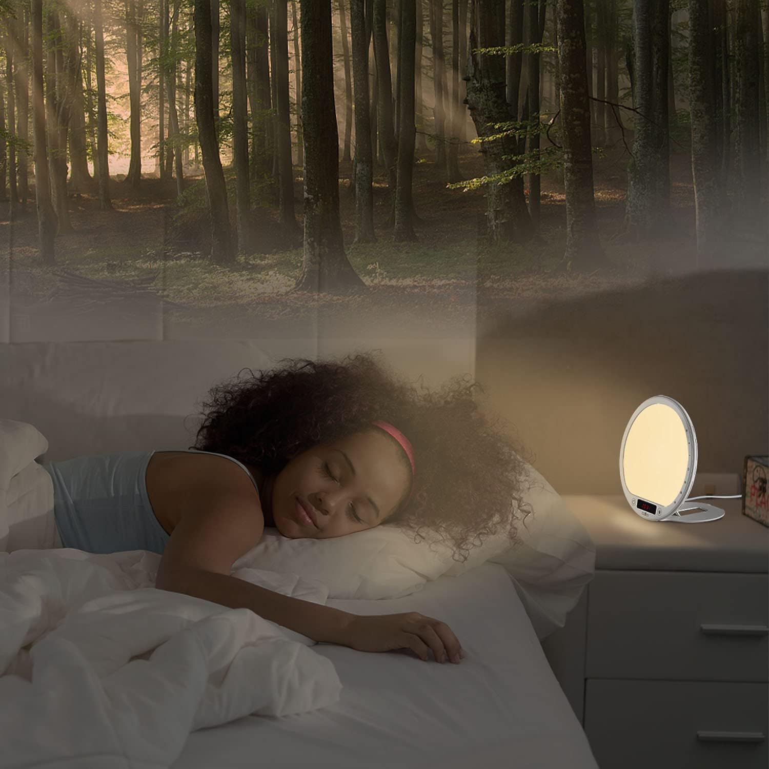 Portable Light Therapy Lamp with Sunrise Alarm