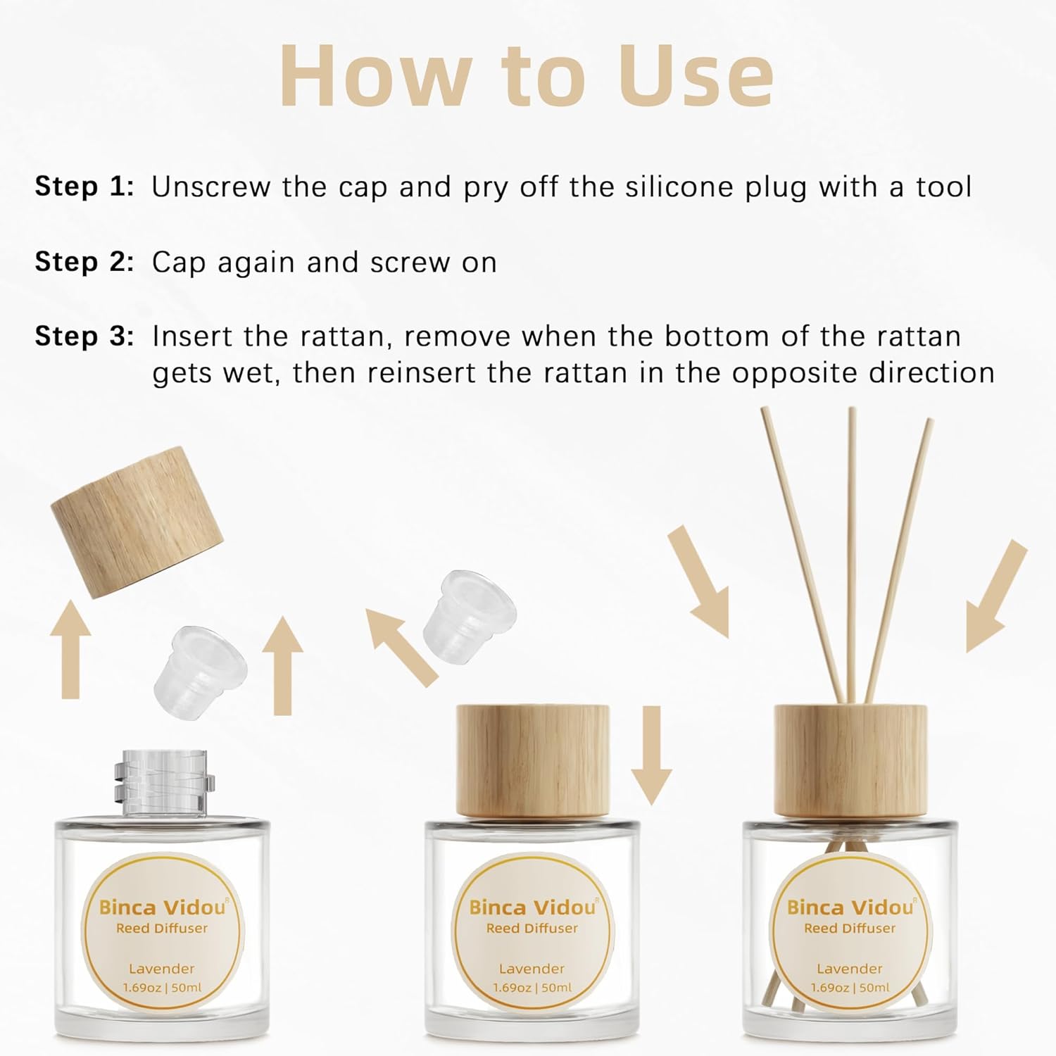 Binca Vidou Reed Diffuser Set Lavender Vanilla 169oz x 2
