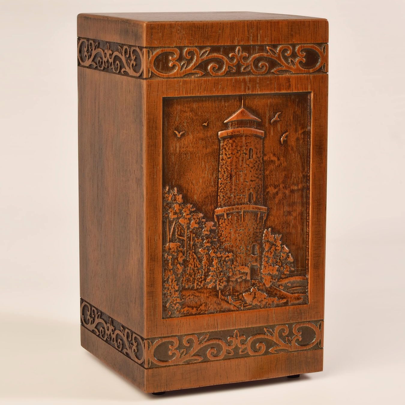 KIMNAG Lighthouse XL Wooden Cremation Urn 250lbs