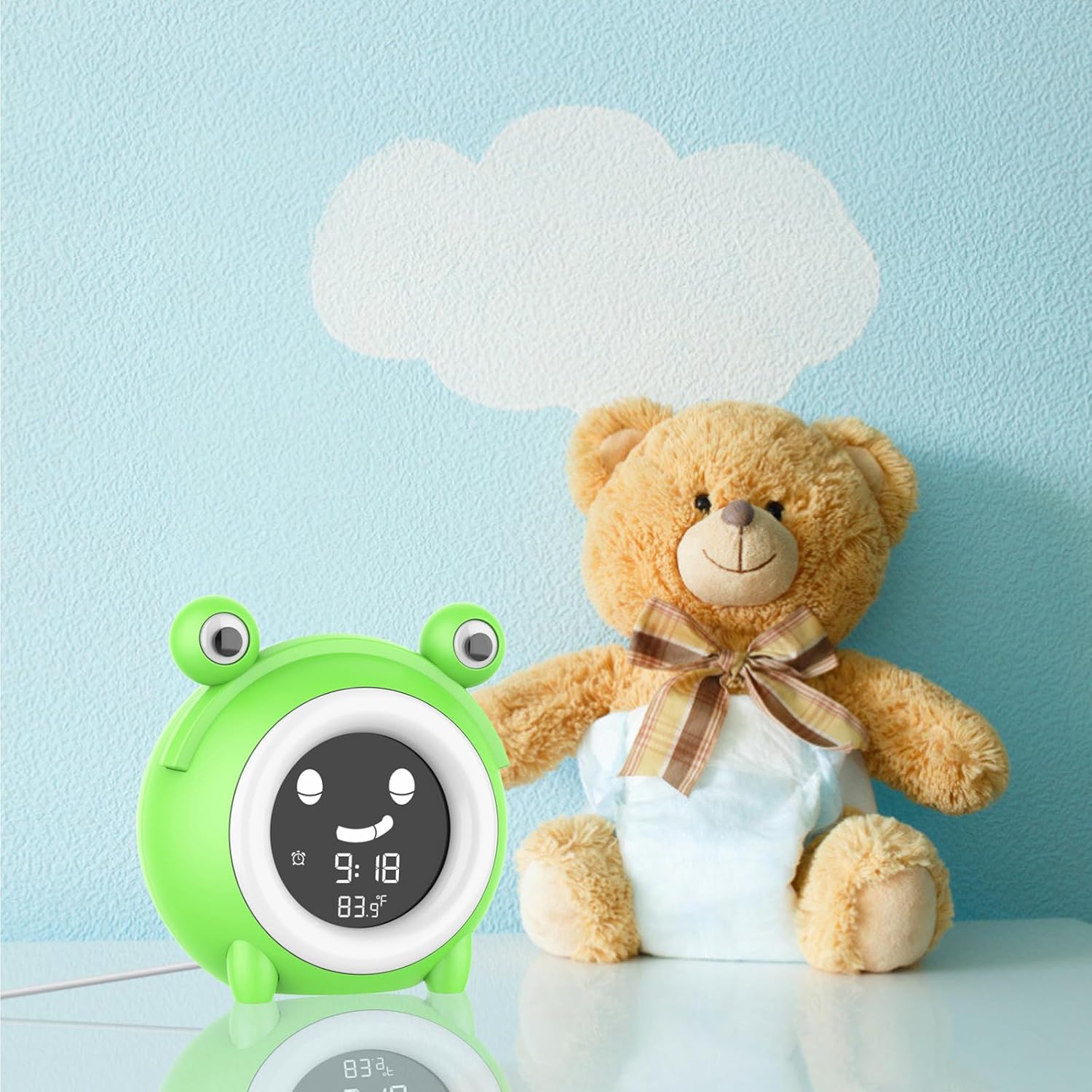 Wisoee Kids Sleep Training Alarm Clock with Night Light and Sound Machine