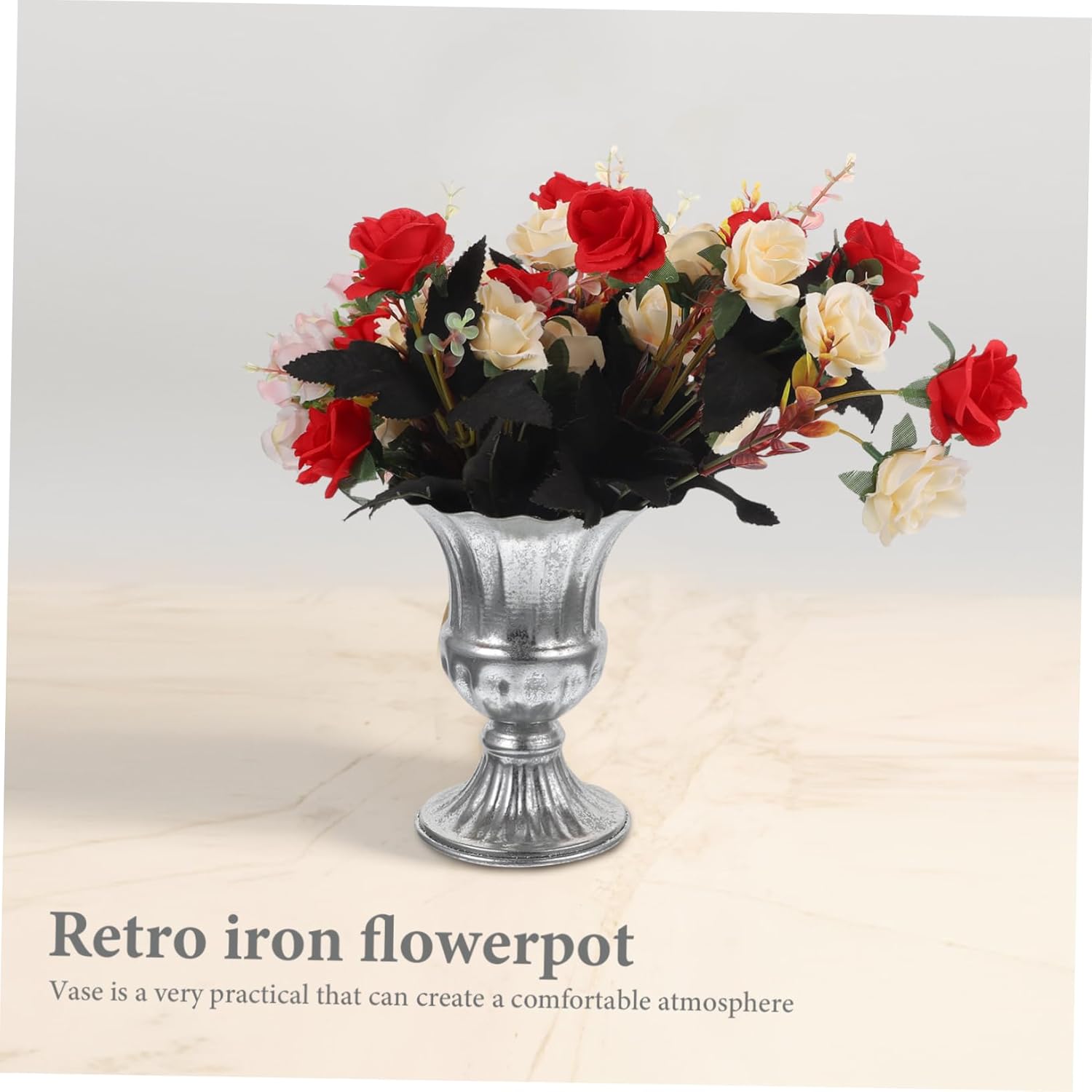 Garneck Elegant Metal Flowerpot for Dried Flowers and Plants