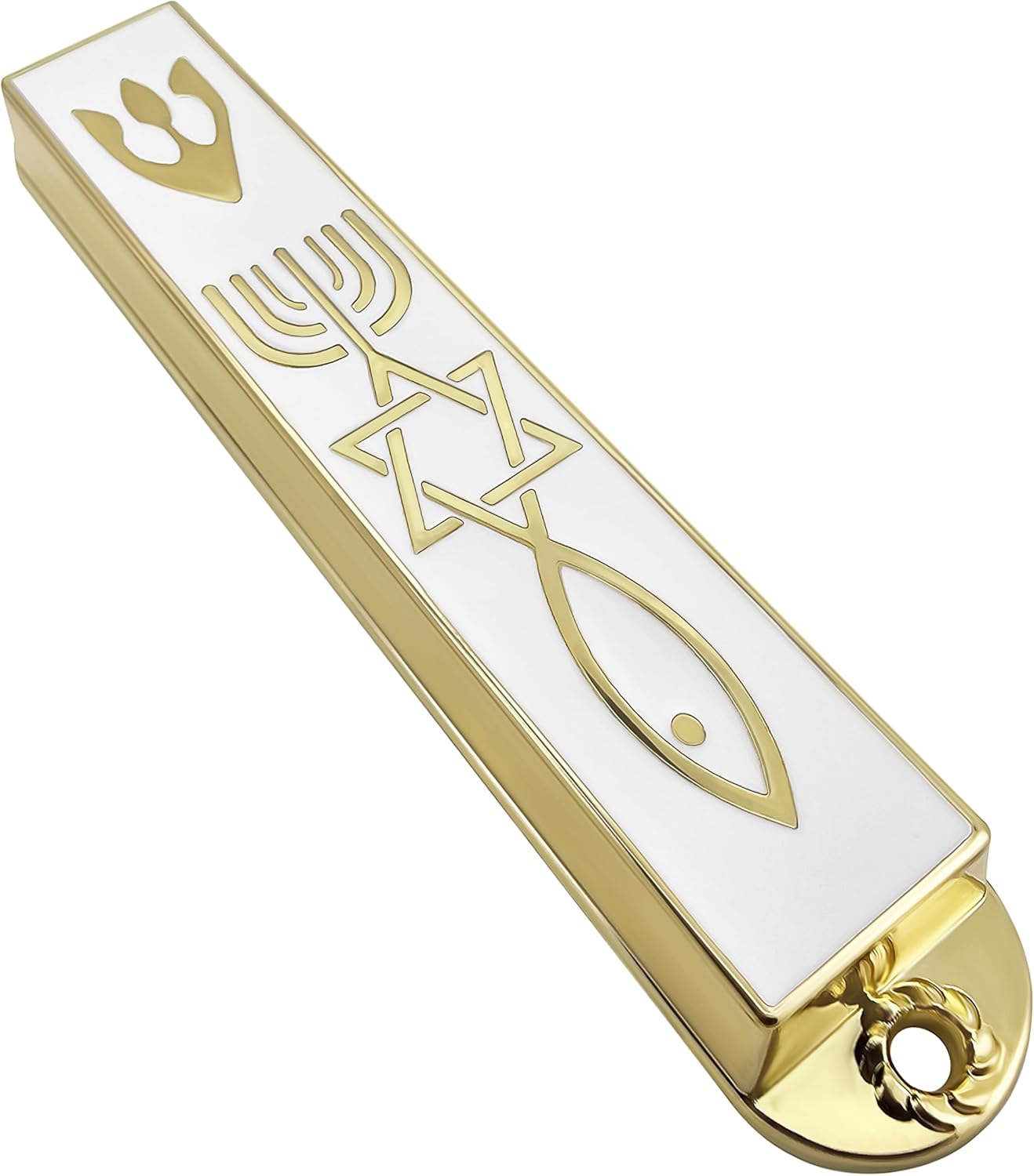 Protection Mezuzah Case with Scroll - 35 Inch White
