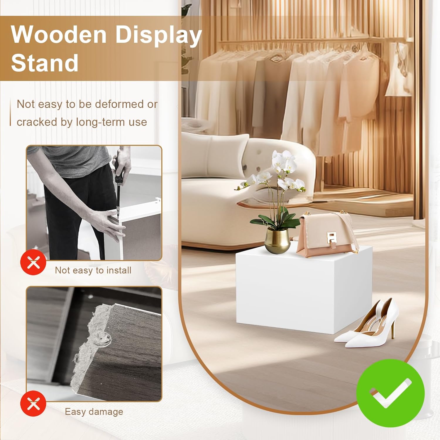 Cube Display Pedestal Stand for Jewelry Store