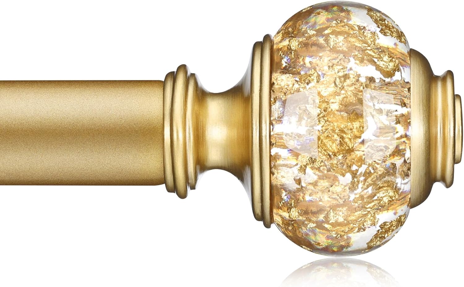 Adjustable Gold Curtain Rods 28-48 Inch Single Rod Set