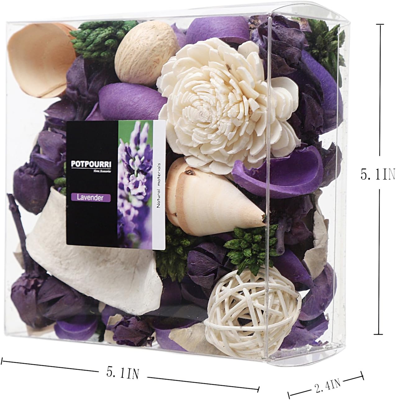 Qingbei Rina Lavender Scented Potpourri Bowl Filler Purple 98 Oz