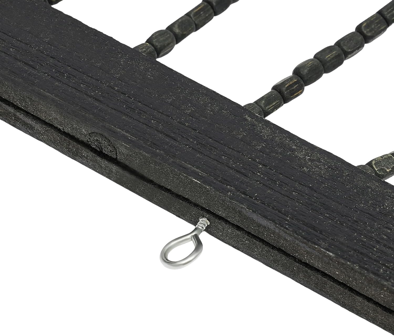 Handmade Wood Bead Curtain Door Panel Black